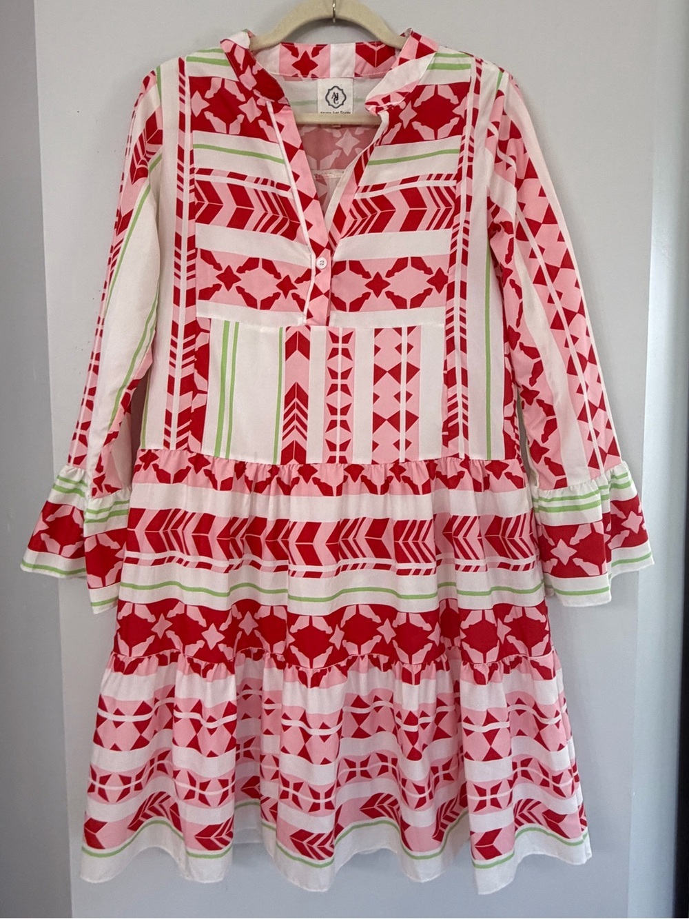 Arthur Jane Claire Women’s Medium Pink Red Ruffle Sleeve Hem Dress Swim Coverup